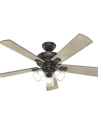 Hunter 52 inch Crestfield Noble Bronze Ceiling Fan with LED Light Kit and Handheld Remote by   