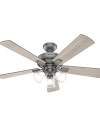 Hunter 52 inch Crestfield Matte Silver Ceiling Fan with LED Light Kit and Handheld Remote by   