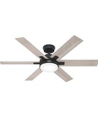 Hunter 52 inch Georgetown HunterExpress Matte Black Ceiling Fan with LED Light Kit and Handheld Remo by   