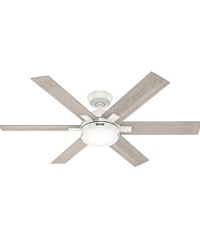 Hunter 52 inch Georgetown HunterExpress Fresh White Ceiling Fan with LED Light Kit and Handheld Remo by   