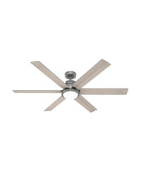 Hunter 60 inch Gravity Wi-Fi ENERGY STAR® Matte Silver Ceiling Fan with LED Light Kit and Handhe by   