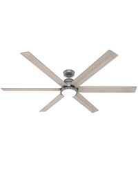 Hunter 72 inch Gravity Wi-Fi ENERGY STAR® Matte Silver Ceiling Fan with LED Light Kit and Handhe by   