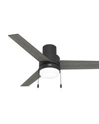 Hunter 52 inch Brunner Matte Black Low Profile Ceiling Fan with LED Light Kit and Pull Chain by   