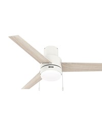 Hunter 52 inch Brunner Matte White Low Profile Ceiling Fan with LED Light Kit and Pull Chain by   