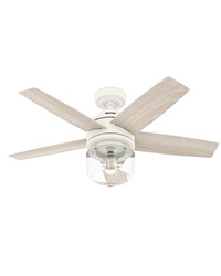 Hunter 44 inch Margo Textured White Ceiling Fan with LED Light Kit and Handheld Remote by   