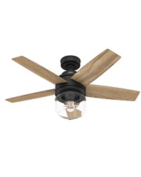 Hunter 44 inch Margo Matte Black Ceiling Fan with LED Light Kit and Handheld Remote by   