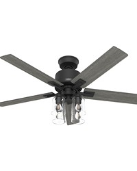 Hunter 52 inch Techne Wi-Fi HunterExpress Matte Black Ceiling Fan with LED Light Kit and Handheld Re by   