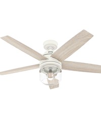 Hunter 52 inch Margo Textured White Ceiling Fan with LED Light Kit and Handheld Remote by   