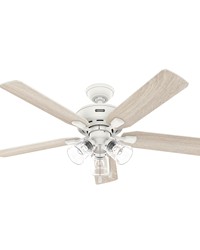 Hunter 52 inch Rosner Matte White Ceiling Fan with LED Light Kit and Pull Chain by   