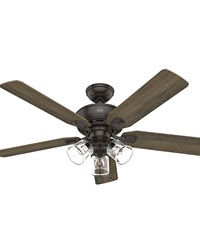 Hunter 52 inch Rosner Noble Bronze Ceiling Fan with LED Light Kit and Pull Chain by   