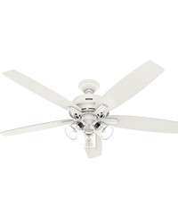 Hunter 60 inch Dondra ENERGY STAR® Matte White Ceiling Fan with LED Light Kit and Pull Chain by   