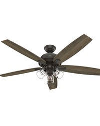 Hunter 60 inch Dondra ENERGY STAR® Noble Bronze Ceiling Fan with LED Light Kit and Pull Chain by   