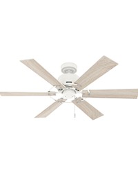 Hunter 52 inch Gilrock Matte White Ceiling Fan and Pull Chain by   