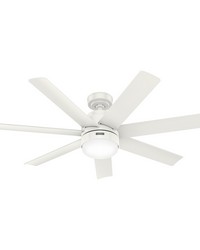 Hunter 52 inch Brazos ENERGY STAR® Fresh White Damp Rated Ceiling Fan with LED Light Kit and Han by   