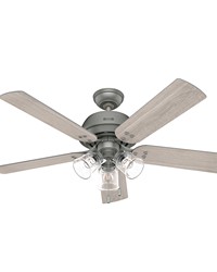 Hunter 52 inch Shady Grove Matte Silver Ceiling Fan with LED Light Kit and Pull Chain by   