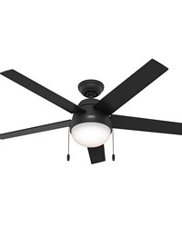 Hunter 52 inch Anslee Matte Black Ceiling Fan with LED Light Kit and Pull Chain by   