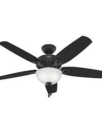 Hunter 52 inch Builder Matte Black Ceiling Fan with LED Light Kit and Pull Chain by   