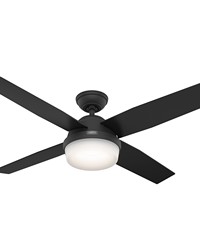 Hunter 52 inch Dempsey Matte Black Ceiling Fan with LED Light Kit and Handheld Remote by   