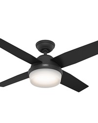 Hunter 44 inch Dempsey Matte Black Ceiling Fan with LED Light Kit and Handheld Remote by   