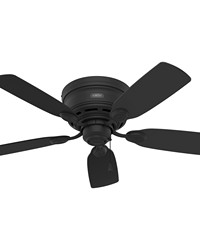 Hunter 42 inch Low Profile Matte Black Low Profile Ceiling Fan and Pull Chain by   