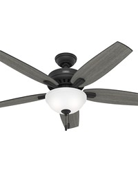 Hunter 52 inch Newsome Matte Black Ceiling Fan with LED Light Kit and Pull Chain by   