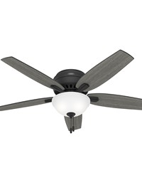 Hunter 52 inch Newsome Matte Black Low Profile Ceiling Fan with LED Light Kit and Pull Chain by   