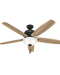 Hunter 60 inch Reveille Matte Black Ceiling Fan with LED Light Kit and Pull Chain by   