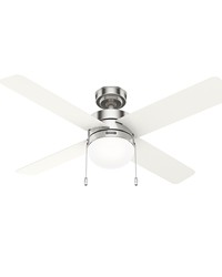 Hunter 52 inch Timpani Brushed Nickel Ceiling Fan with LED Light Kit and Pull Chain by   