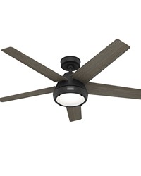 Hunter 52 inch Burroughs Matte Black Ceiling Fan with LED Light Kit and Handheld Remote by   