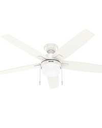 Hunter 52 inch Anisten Fresh White Ceiling Fan with LED Light Kit and Pull Chain by   