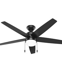 Hunter 52 inch Bardot Matte Black Ceiling Fan with LED Light Kit and Pull Chain by   