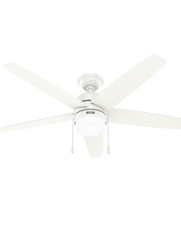 Hunter 52 inch Bardot Fresh White Ceiling Fan with LED Light Kit and Pull Chain by   