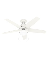 Hunter 44 inch Bardot Fresh White Ceiling Fan with LED Light Kit and Pull Chain by   