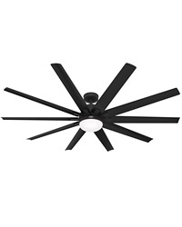 Hunter 72 inch Overton ENERGY STAR® Matte Black Damp Rated Ceiling Fan with LED Light Kit and Wa by   