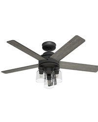 Hunter 52 inch Lochemeade Matte Black Ceiling Fan with LED Light Kit and Handheld Remote by   