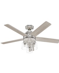 Hunter 52 inch Lochemeade Brushed Nickel Ceiling Fan with LED Light Kit and Handheld Remote by   