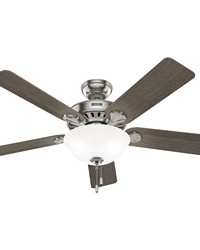 Hunter 52 inch Pros Best ENERGY STAR® Brushed Nickel Ceiling Fan with LED Light Kit and Pull Cha by   