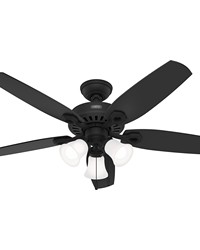 Hunter 52 inch Builder ENERGY STAR® Matte Black Ceiling Fan with LED Light Kit and Pull Chain by   