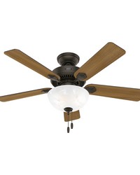 Hunter 44 inch Swanson ENERGY STAR® New Bronze Ceiling Fan with LED Light Kit and Pull Chain by   