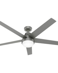 Hunter 60 inch Aerodyne Wi-Fi ENERGY STAR® Matte Silver Ceiling Fan with LED Light Kit and Handh by   