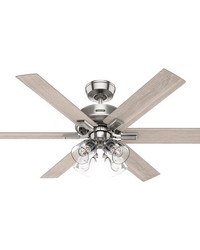 Hunter 52 inch Fonthill ENERGY STAR® HunterExpress Brushed Nickel Ceiling Fan with LED Light Kit by   