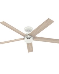 Hunter 52 inch Burton Fresh White Damp Rated Ceiling Fan and Wall Control by   