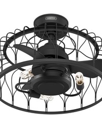 Hunter 36 inch Rotonda Matte Black Ceiling Fan with LED Light Kit and Handheld Remote by   