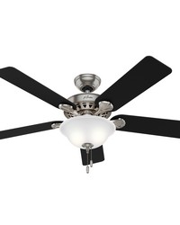 Hunter 52 inch Waldon Brushed Nickel Ceiling Fan with LED Light Kit and Pull Chain by   