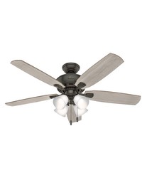 Hunter 52 inch Amberlin Noble Bronze Ceiling Fan with LED Light Kit and Pull Chain by   