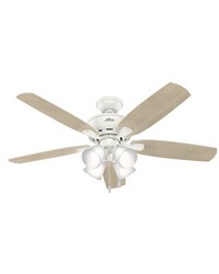 Hunter 52 inch Amberlin Fresh White Ceiling Fan with LED Light Kit and Pull Chain by   