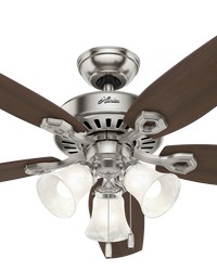 Hunter 52 inch Hinnman Brushed Nickel Ceiling Fan with LED Light Kit and Pull Chain by   