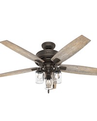 Hunter 52 inch Lincoln Onyx Bengal Ceiling Fan with LED Light Kit and Pull Chain by   