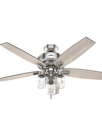 Hunter 52 inch Lincoln Brushed Nickel Ceiling Fan with LED Light Kit and Pull Chain by   