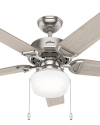 Hunter 52 inch Viola Brushed Nickel Ceiling Fan with LED Light Kit and Pull Chain by   